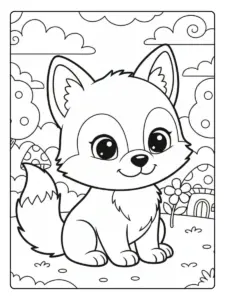 Cute Wolf Coloring Pages – Cute Wolf for Kids