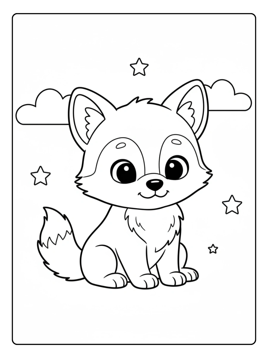 Cute Wolf Coloring Pages – Easy Cute Wolf Cute Wolf Coloring Pages – Easy Cute Wolf