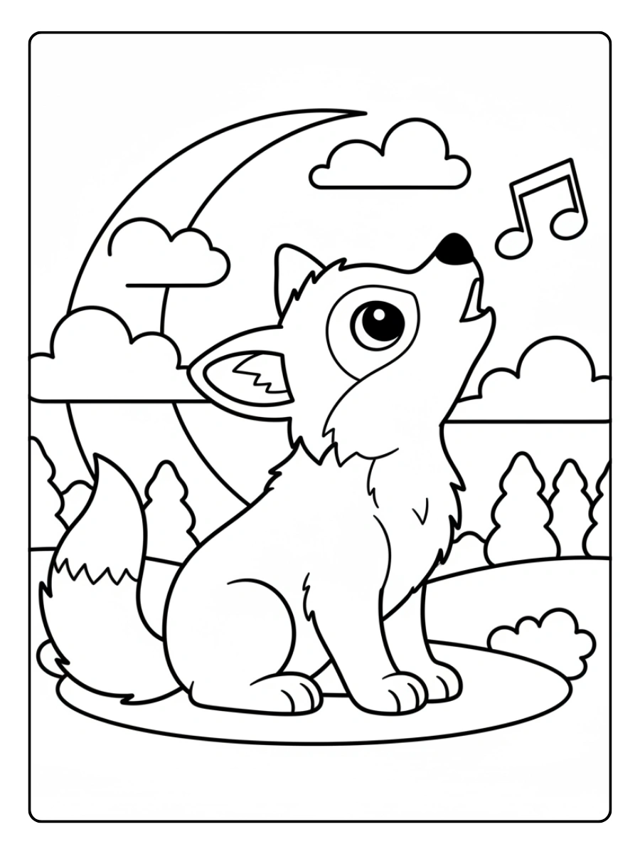 Cute Wolf Coloring Pages – Howling Wolf Cute Wolf Coloring Pages – Howling Wolf