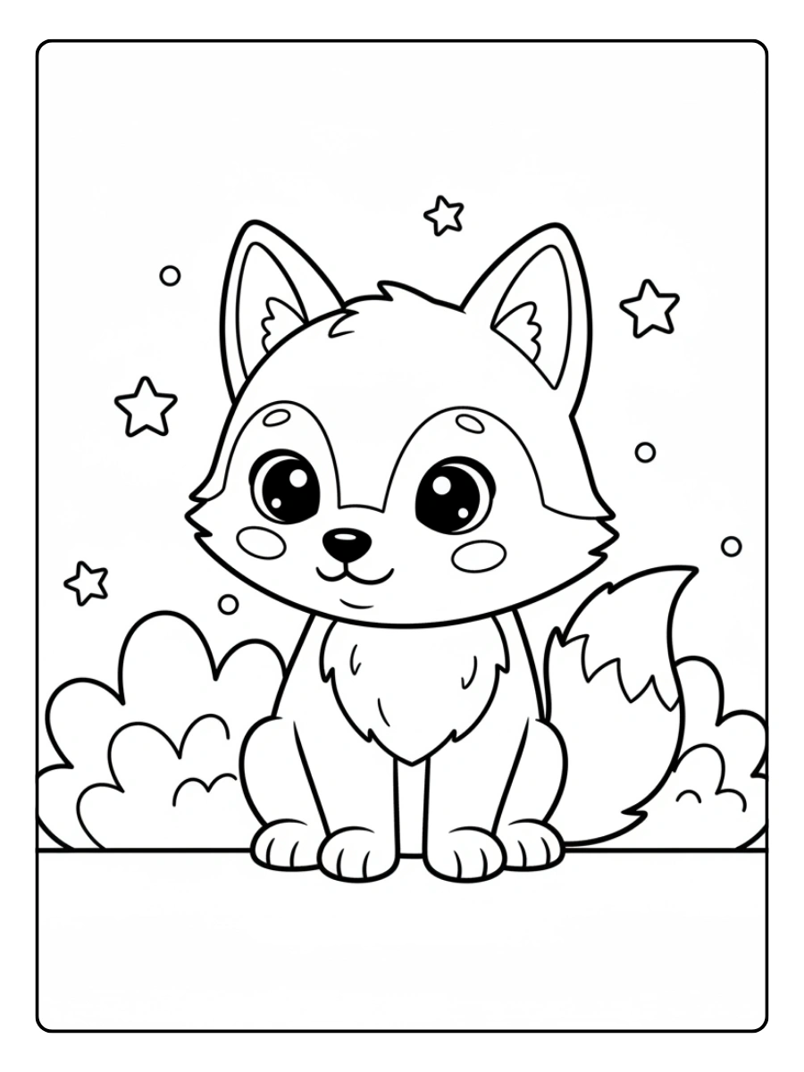 Cute Wolf Coloring Pages – Simple Cute Wolf Cute Wolf Coloring Pages – Simple Cute Wolf