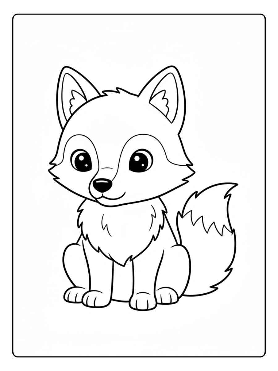 Cute Wolf Coloring Pages – Sitting Wolf Cute Wolf Coloring Pages – Sitting Wolf