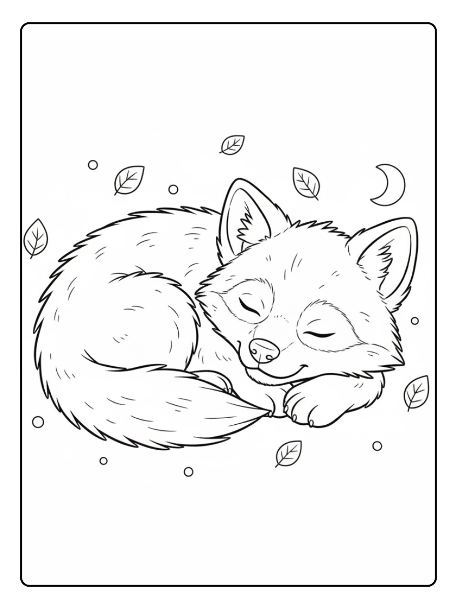 Cute Wolf Coloring Pages – Sleeping Wolf Cute Wolf Coloring Pages – Sleeping Wolf