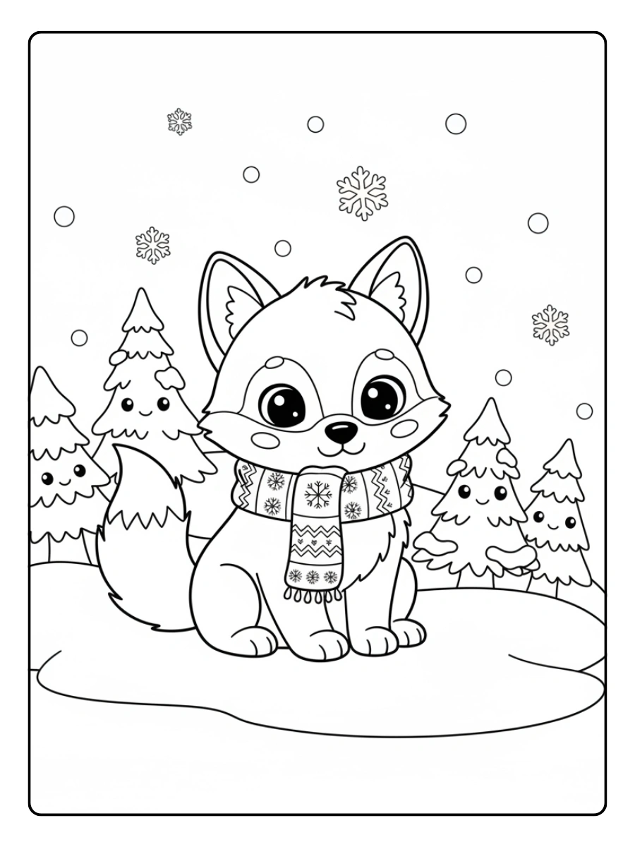 Cute Wolf Coloring Pages – Winter Wolf Cute Wolf Coloring Pages – Winter Wolf