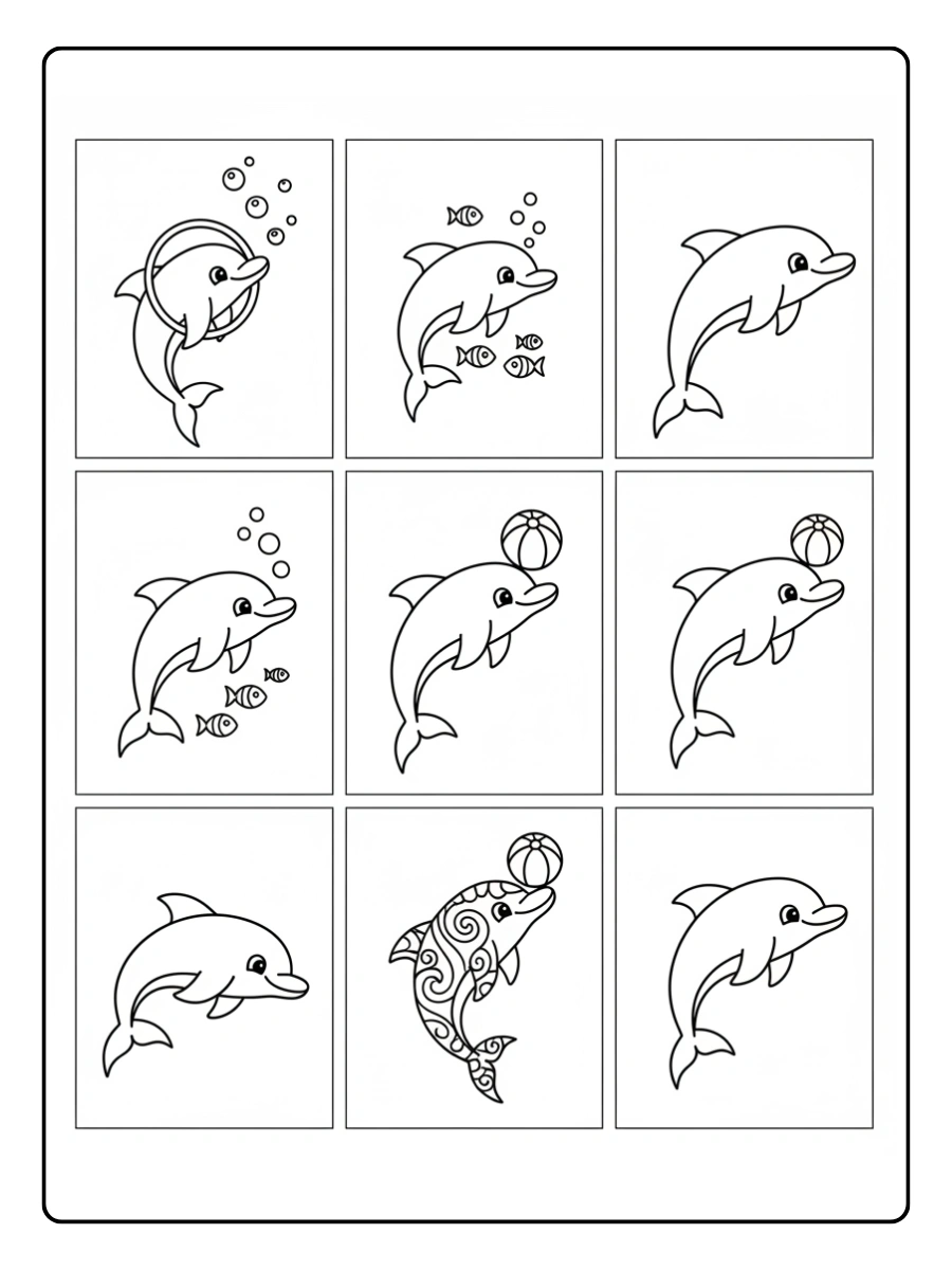 Dolphin Coloring Pages – Dolphin Cartoon Collection