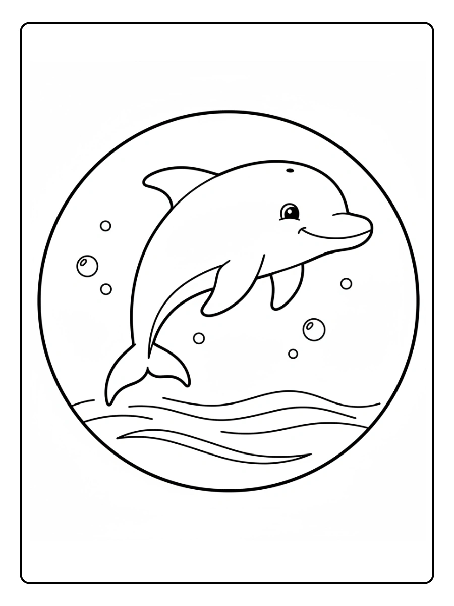 Dolphin Coloring Pages – Dolphin Line Art
