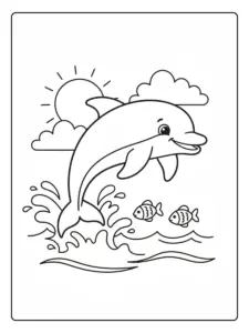 Dolphin Coloring Pages – Dolphin Playing