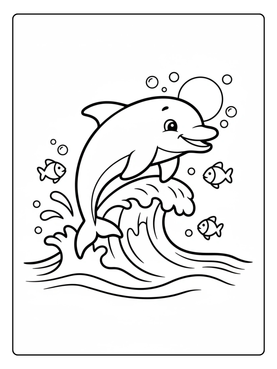 Dolphin Coloring Pages – Playful Dolphin Pose