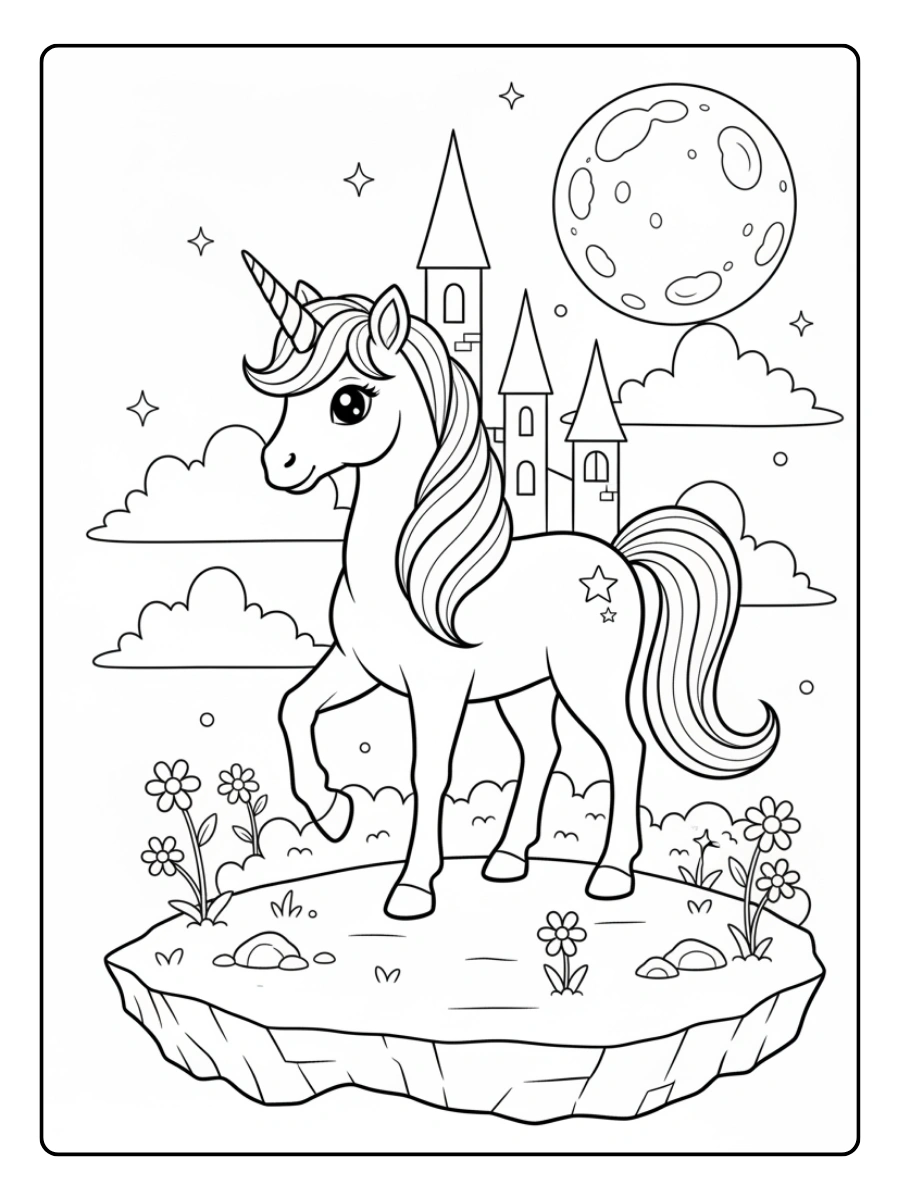 Fantasy Coloring Pages – Enchanted Unicorn