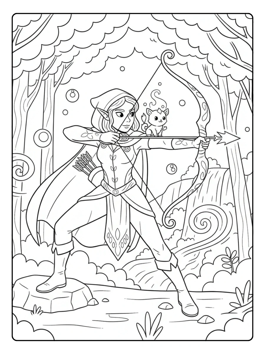Fantasy Coloring Pages – Fantasy Archer