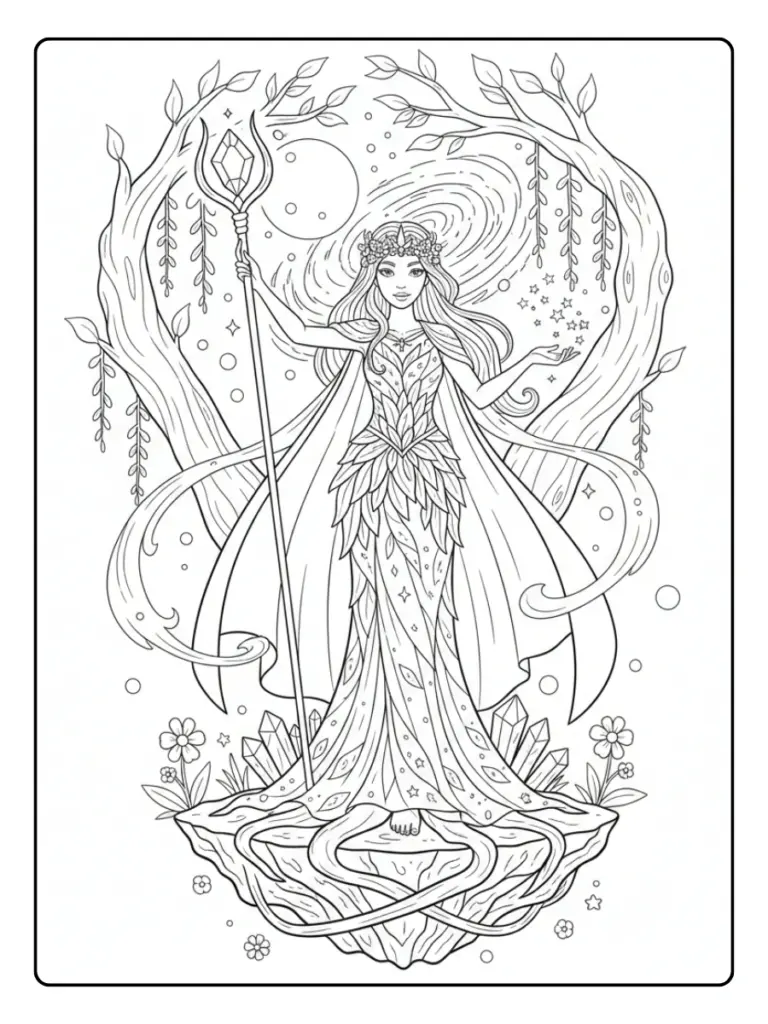 Fantasy Coloring Pages – Fantasy Goddess
