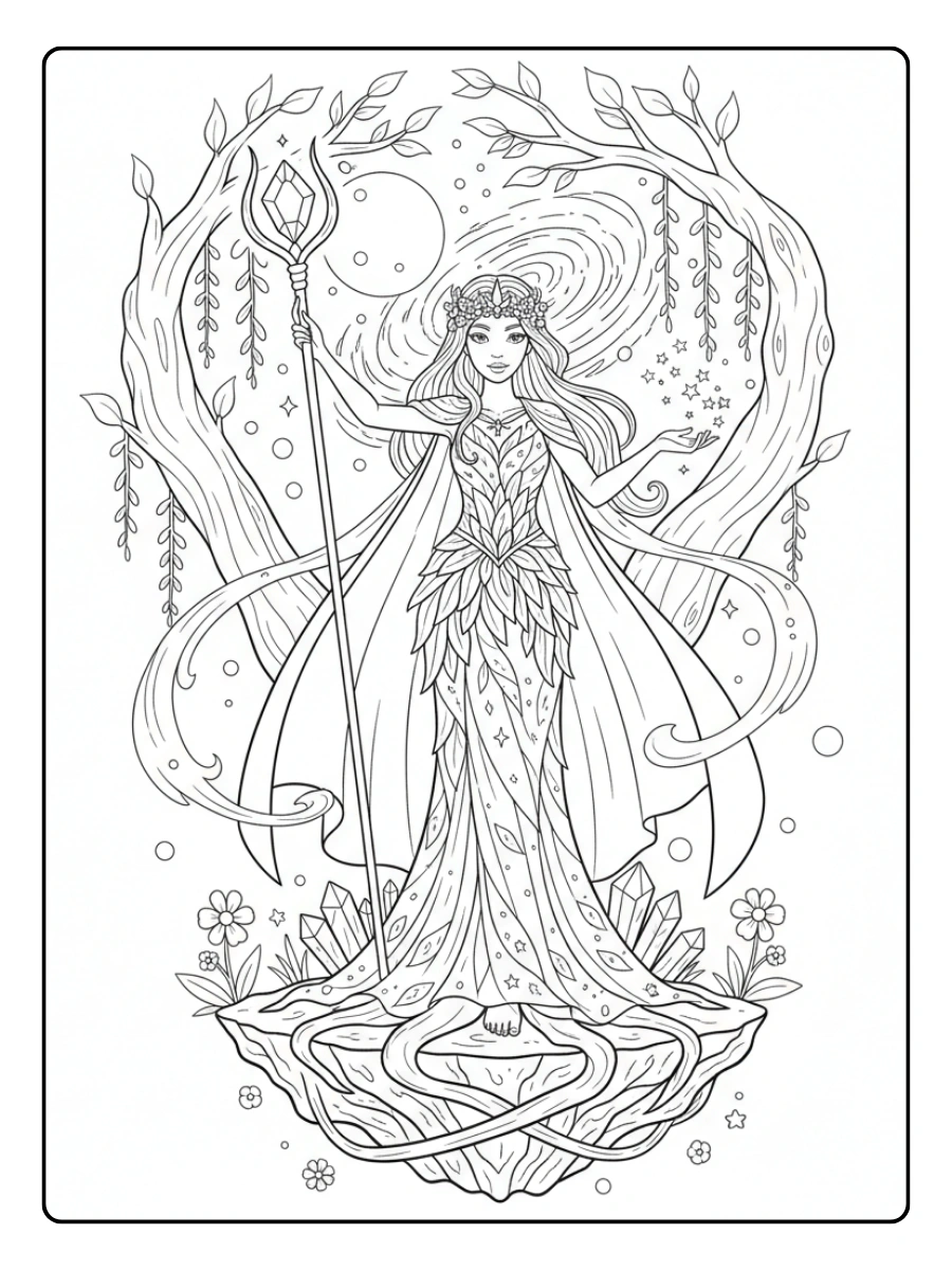 Fantasy Coloring Pages – Fantasy Goddess