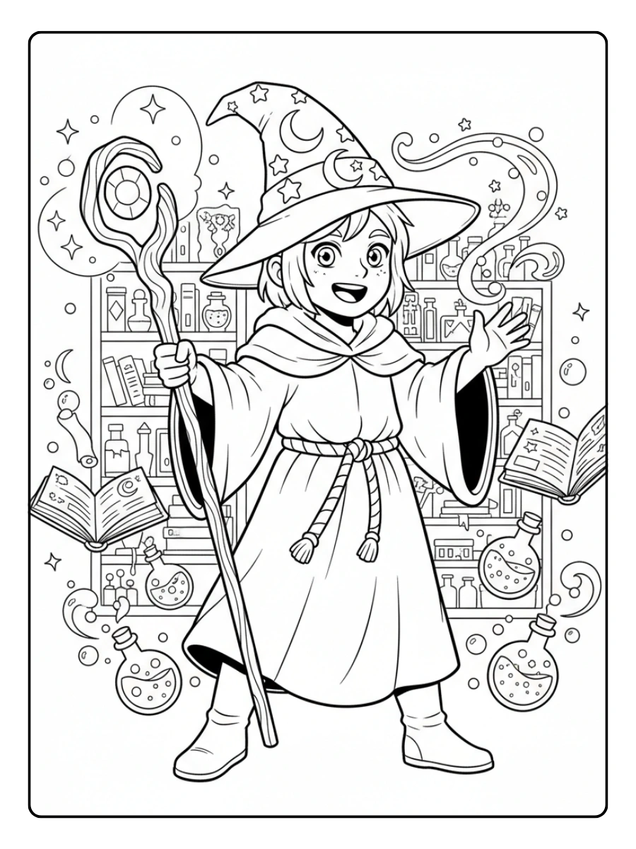 Fantasy Coloring Pages – Fantasy Mage