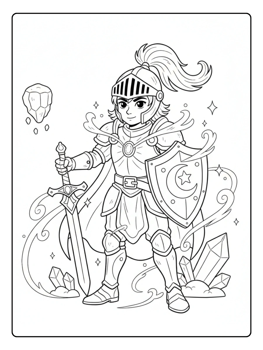 Fantasy Coloring Pages – Magical Knight