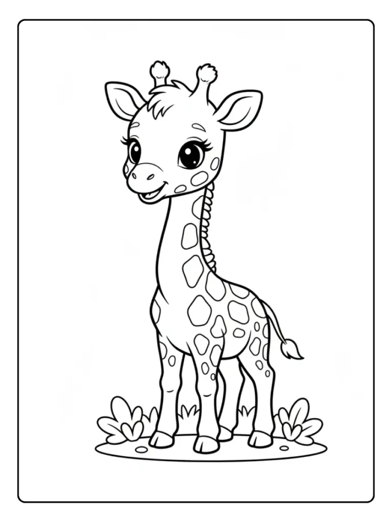 Giraffe Coloring Pages – Cute Giraffe Set