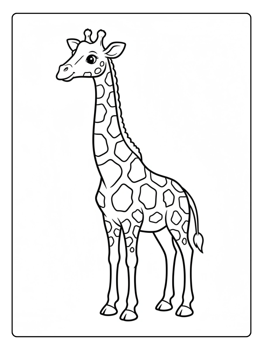 Giraffe Coloring Pages – Giraffe Line Art