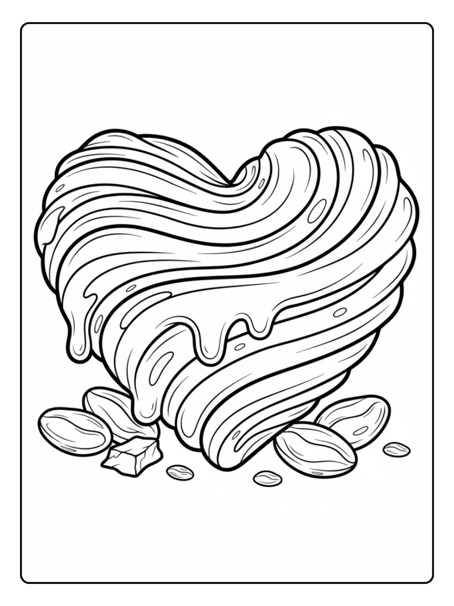 Hearts Coloring Pages – Chocolate Heart