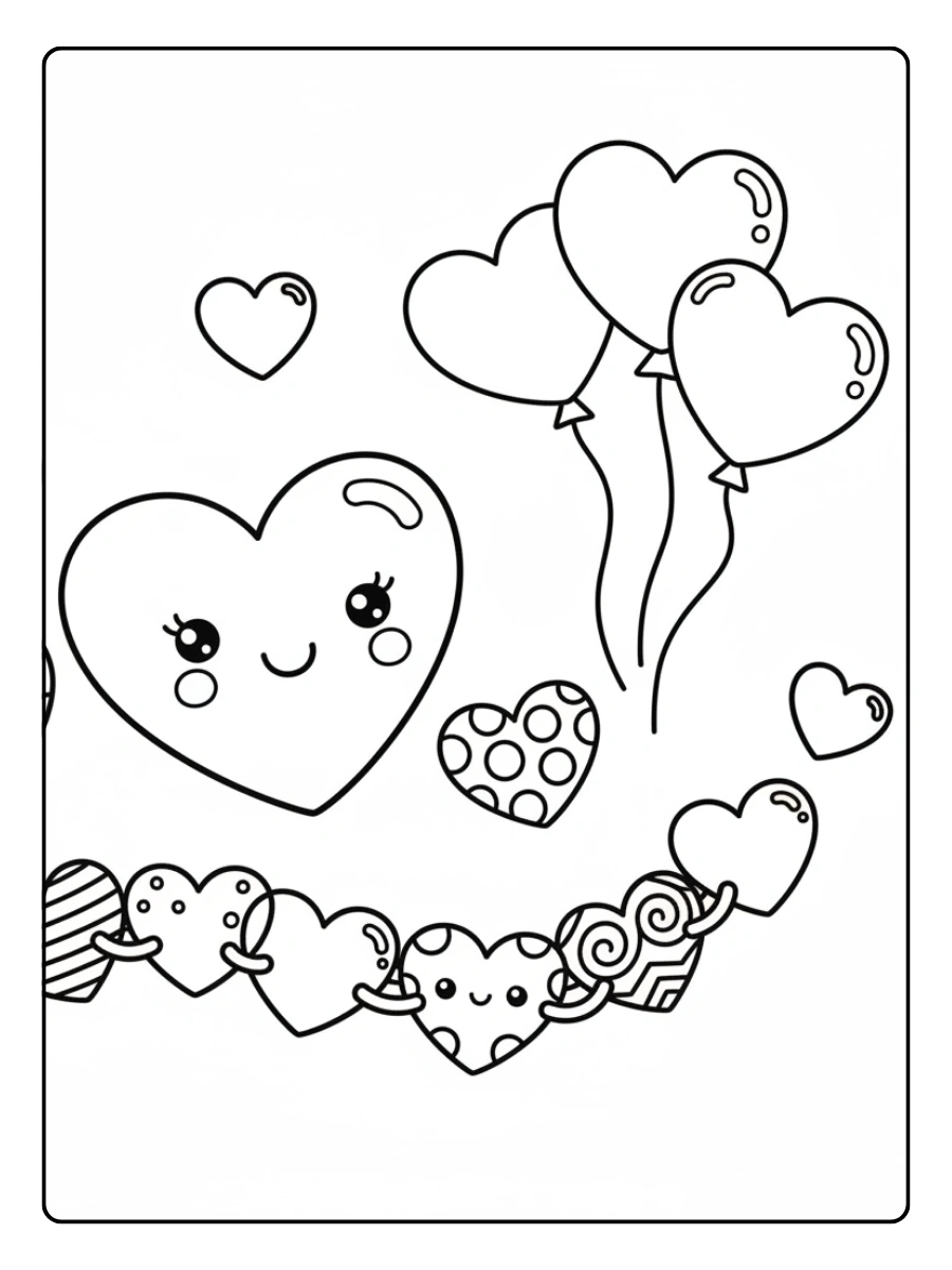 Hearts Coloring Pages – Cute Hearts