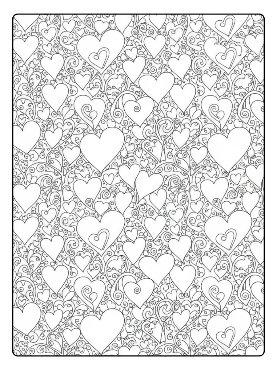 Hearts Coloring Pages – Heart Background