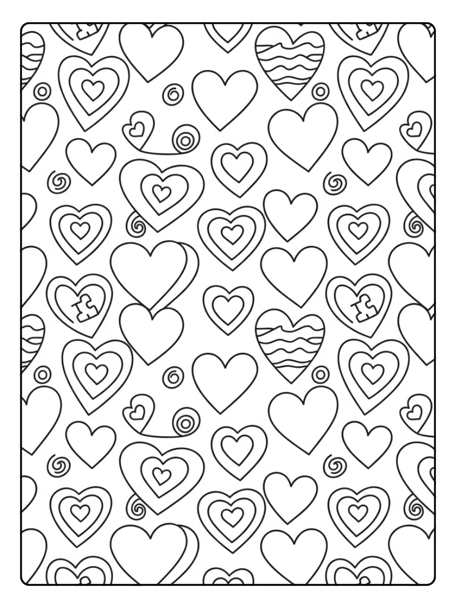 Hearts Coloring Pages – Heart Pattern