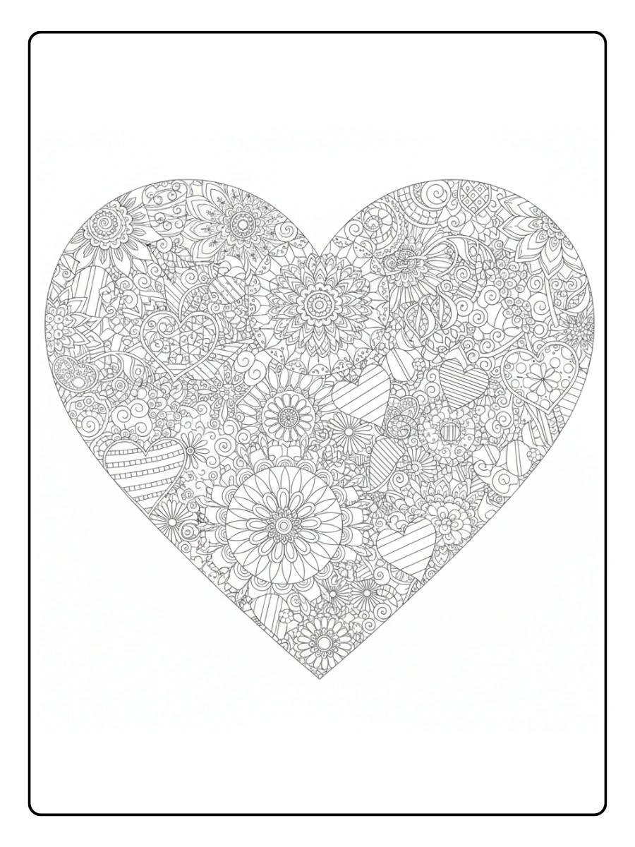 Hearts Coloring Pages – Heart for Adults