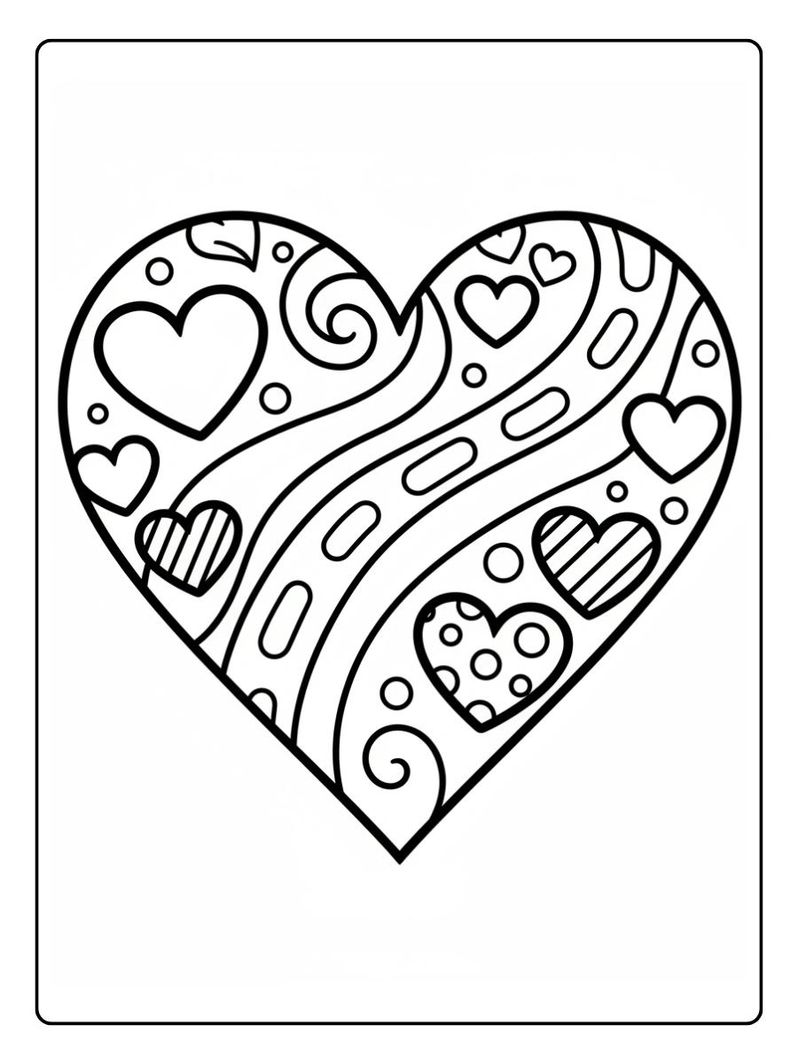 Hearts Coloring Pages – Heart for Kids