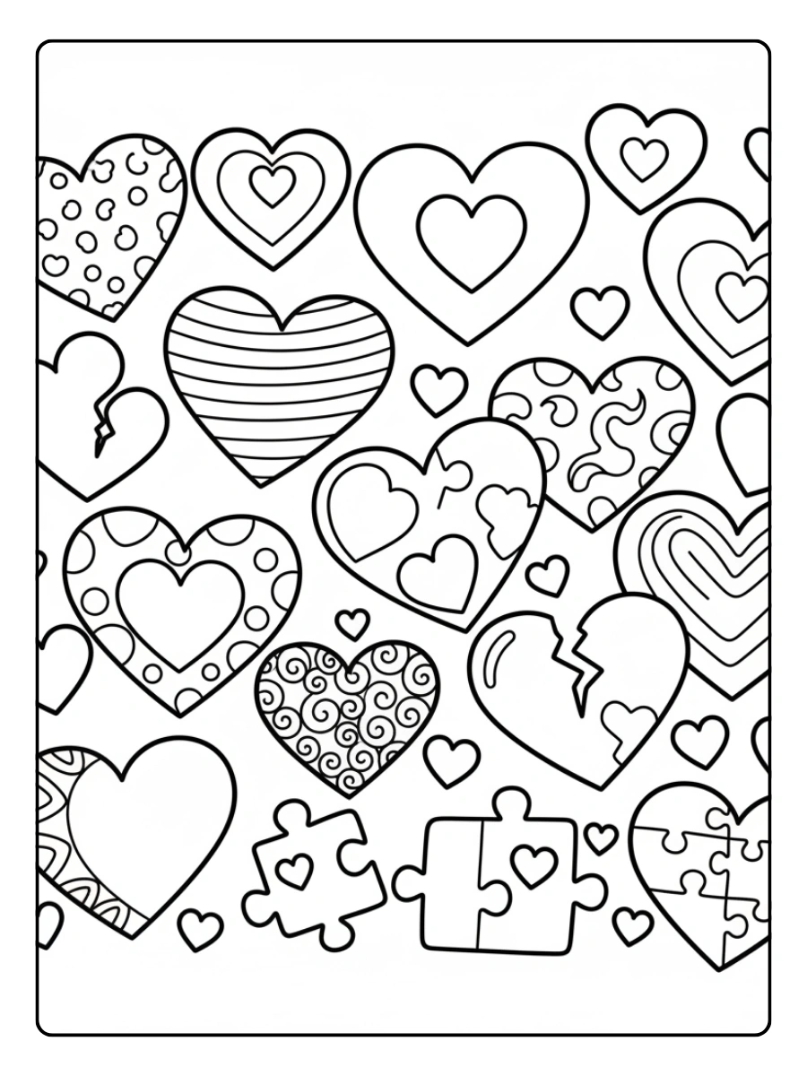 Hearts Coloring Pages – Love Hearts
