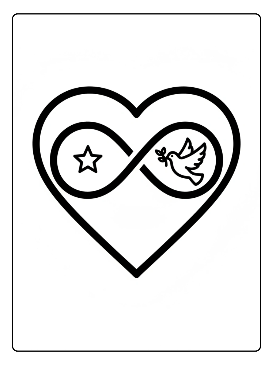 Hearts Coloring Pages – Love Symbol Heart