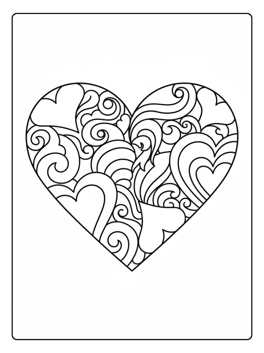 Hearts Coloring Pages – Valentine Heart