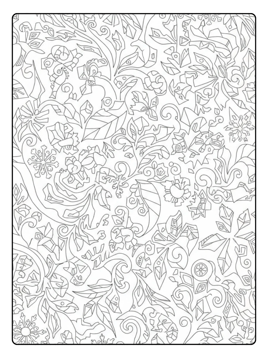 January Coloring Pages – Frost Pattern