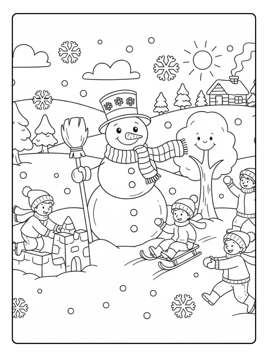 January Coloring Pages – Kids Winter Fun
