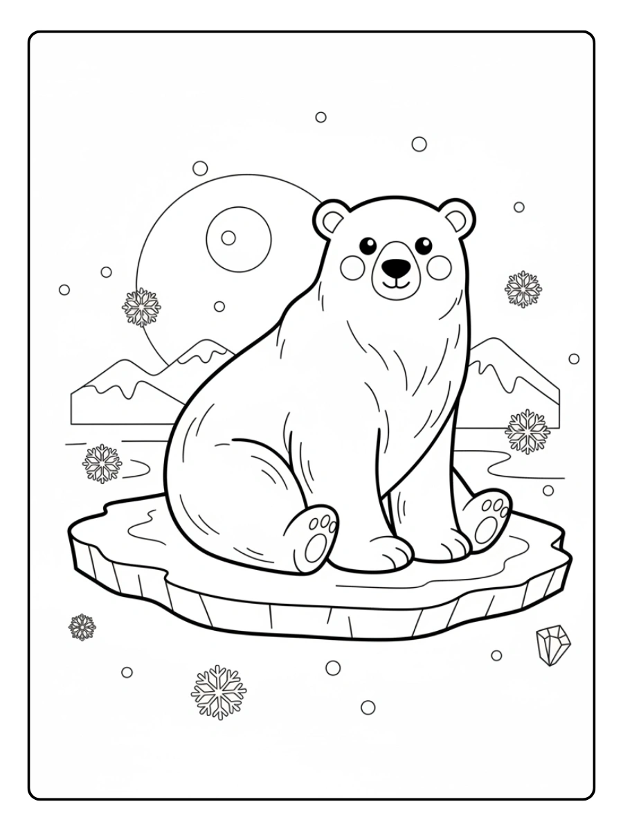January Coloring Pages – Polar Bear