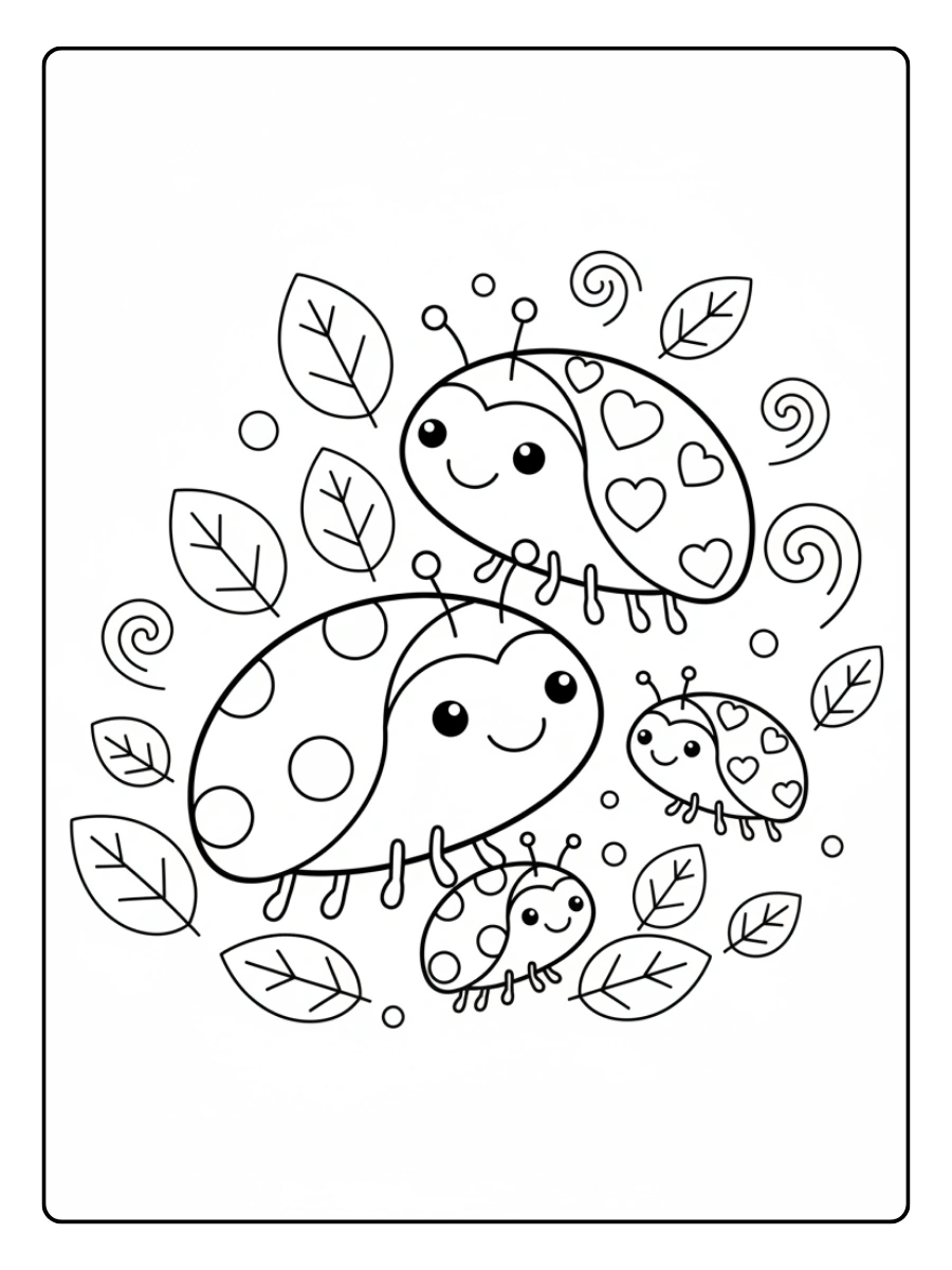 Ladybug Coloring Pages – Ladybug Family