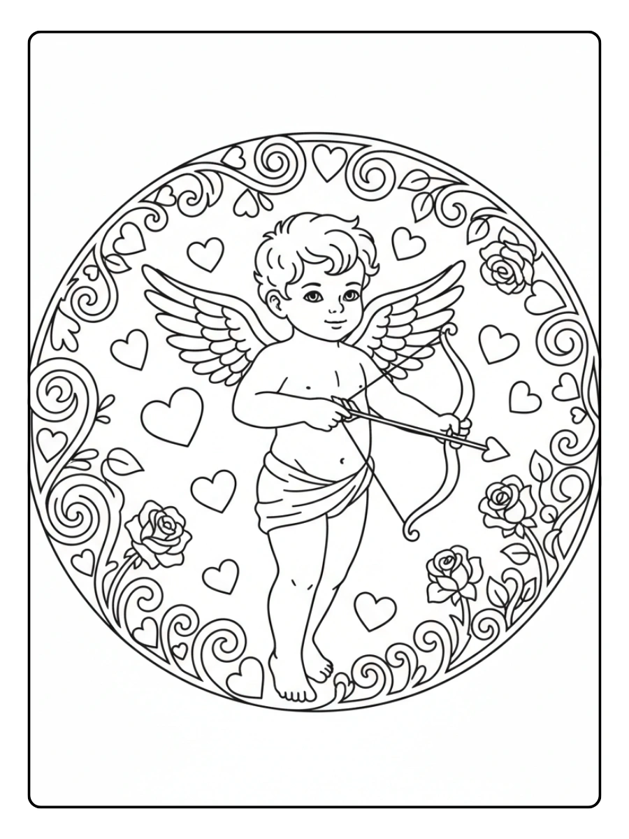 Love Symbols Coloring Pages – Cupid