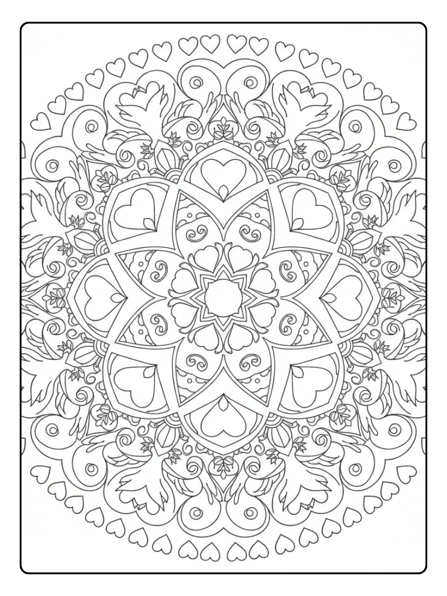 Love Symbols Coloring Pages – Love Mandala