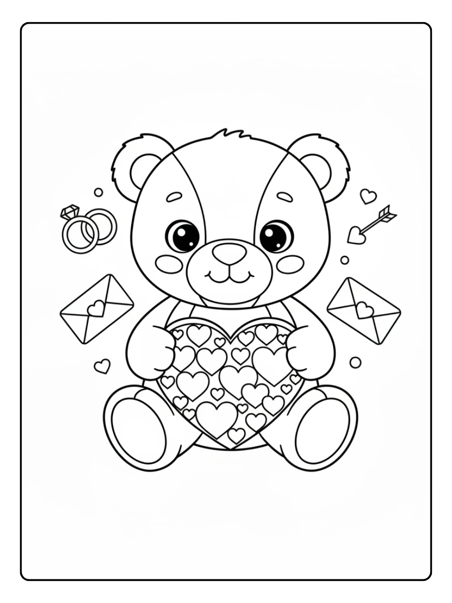 Love Symbols Coloring Pages – Teddy Bear