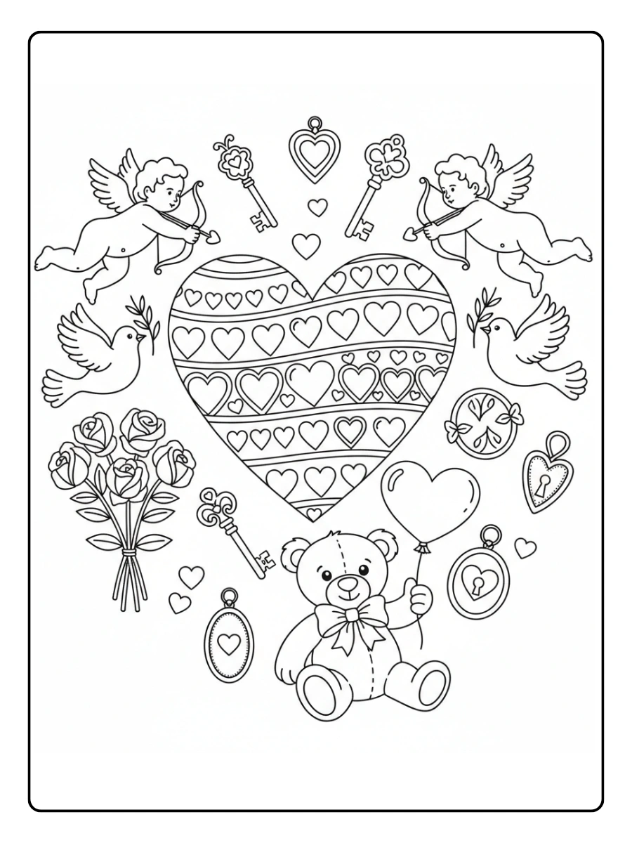 Love Symbols Coloring Pages – Valentine Symbol