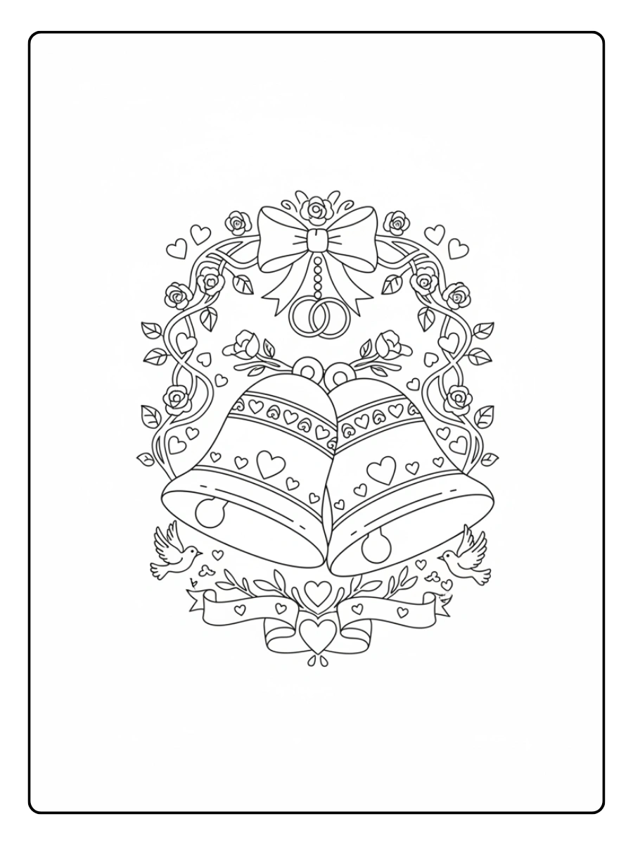 Love Symbols Coloring Pages – Wedding Bells