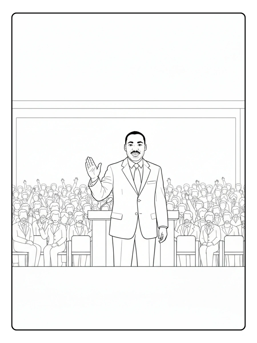 Martin Luther King Coloring Pages – American History