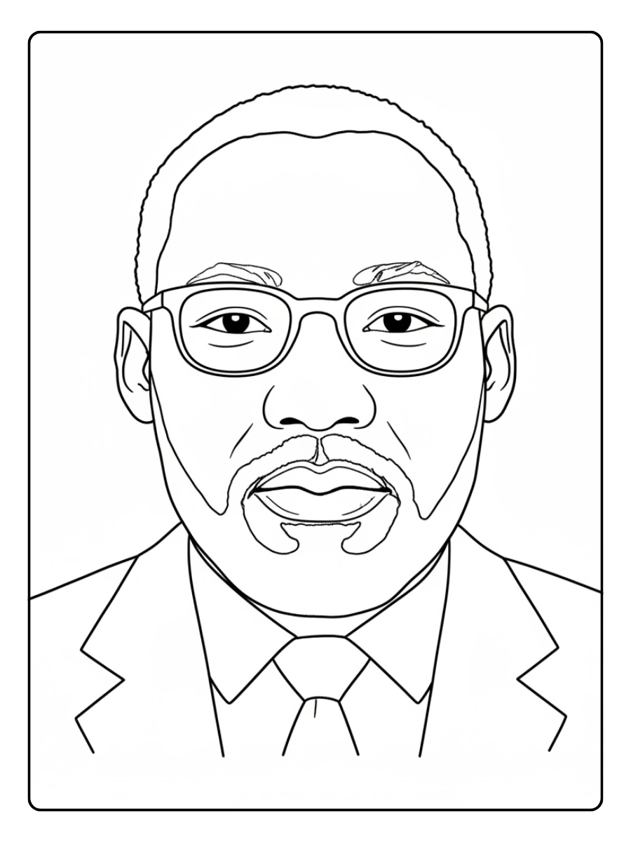 Martin Luther King Coloring Pages – Dr King Face