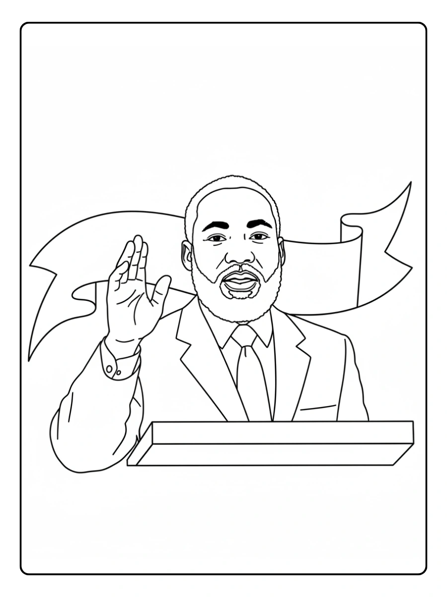 Martin Luther King Coloring Pages – Dream Speech
