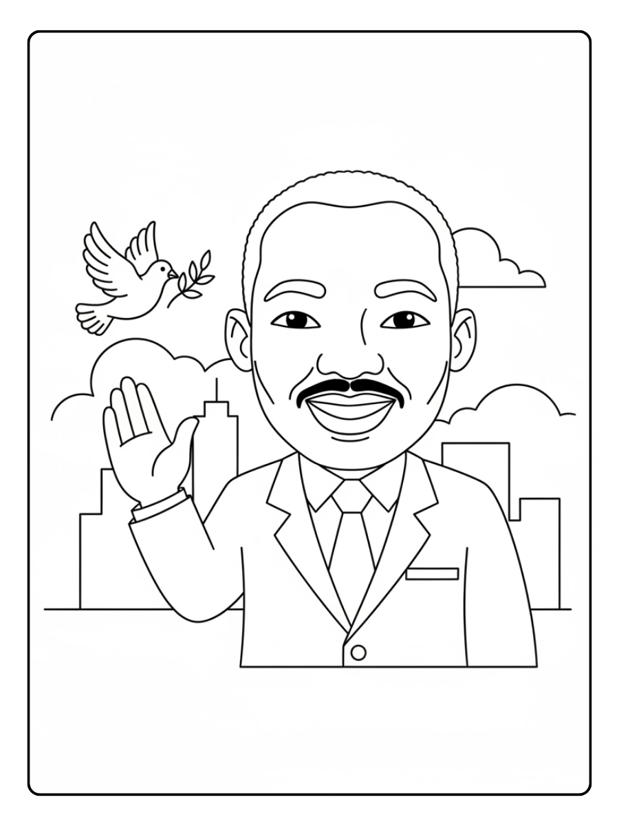 Martin Luther King Coloring Pages – For Kids
