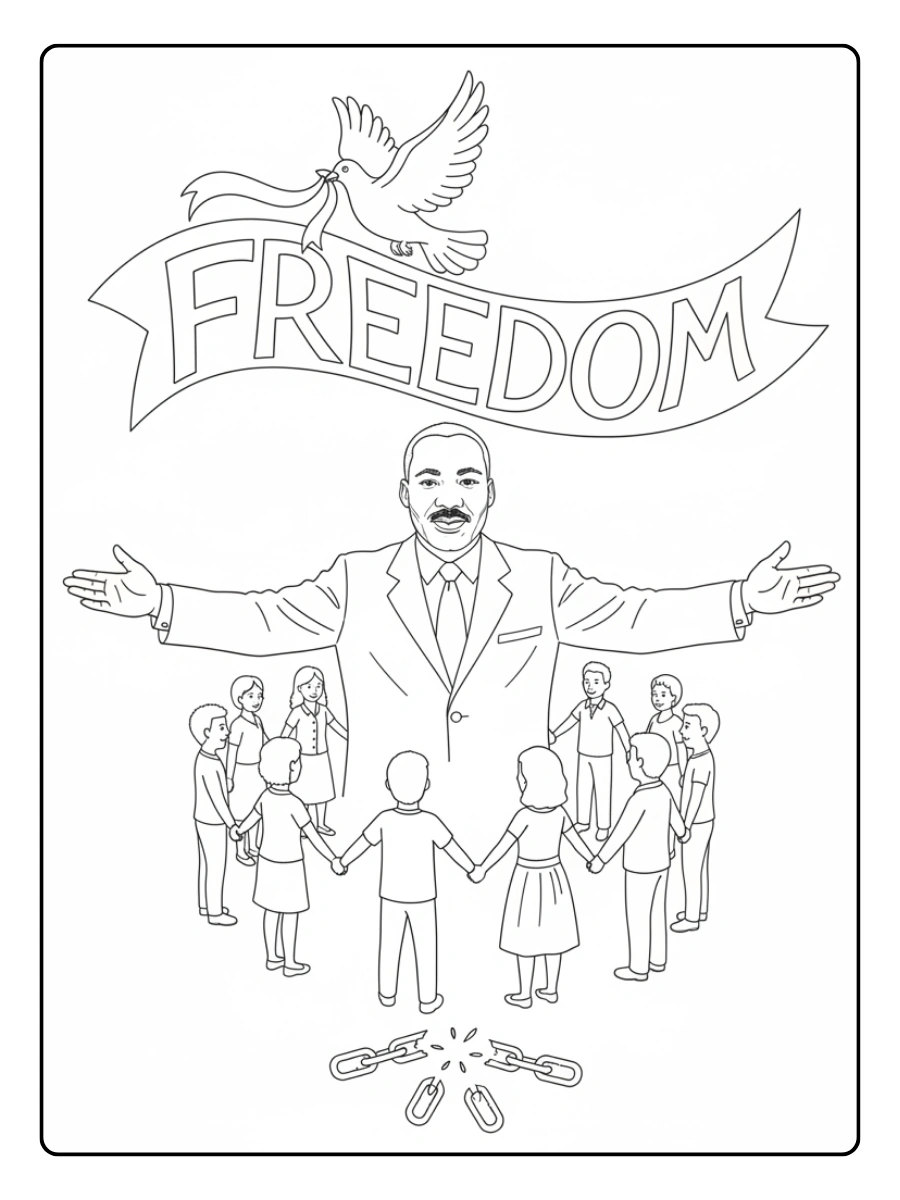 Martin Luther King Coloring Pages – Freedom