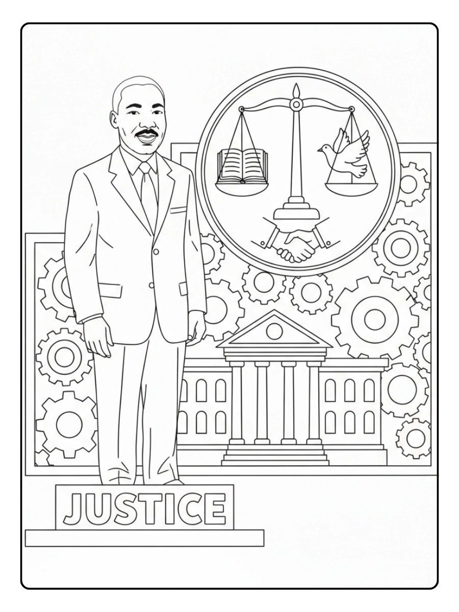 Martin Luther King Coloring Pages – Justice