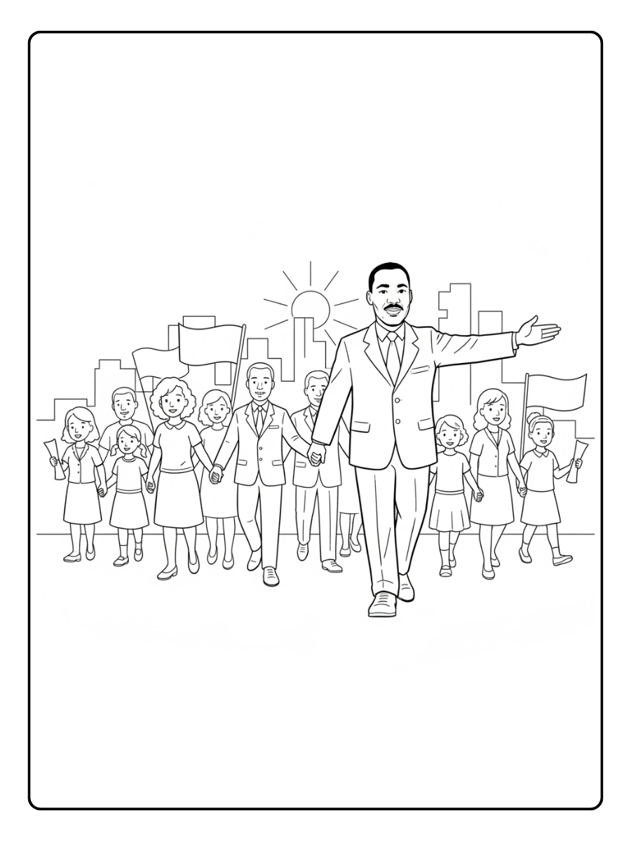 Martin Luther King Coloring Pages – Leadership