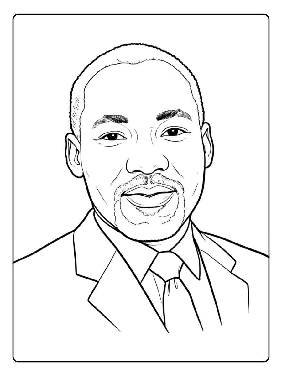 Martin Luther King Coloring Pages – Line Art