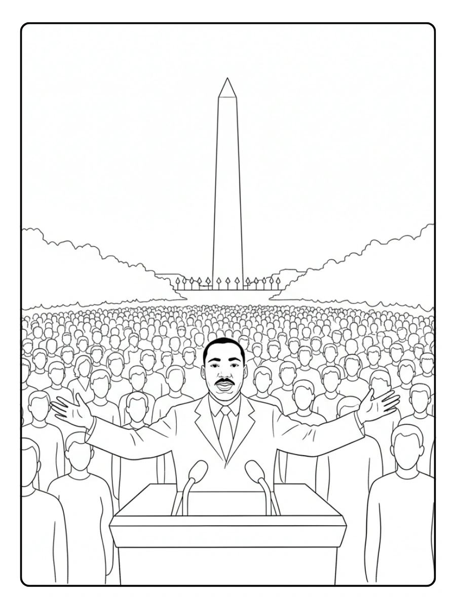 Martin Luther King Coloring Pages – March on Washington