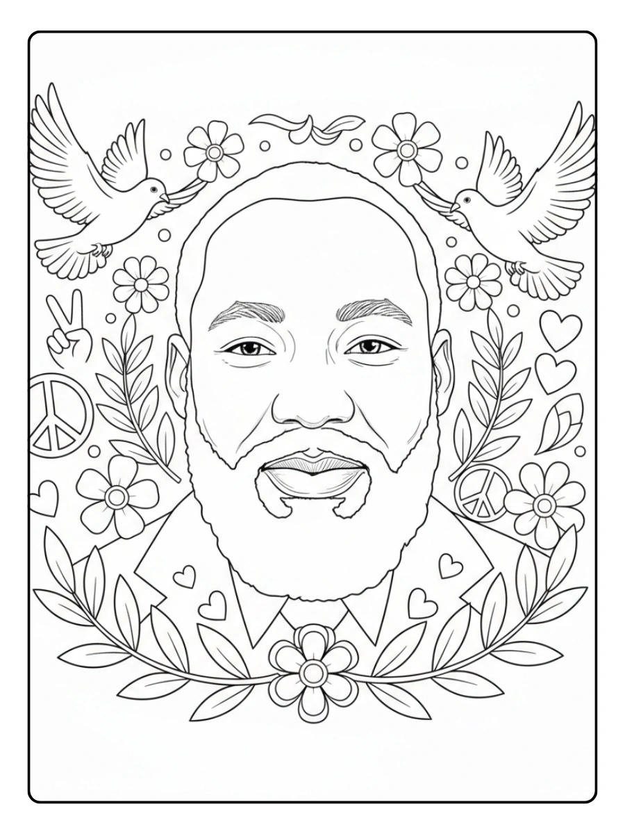 Martin Luther King Coloring Pages – Peace Message