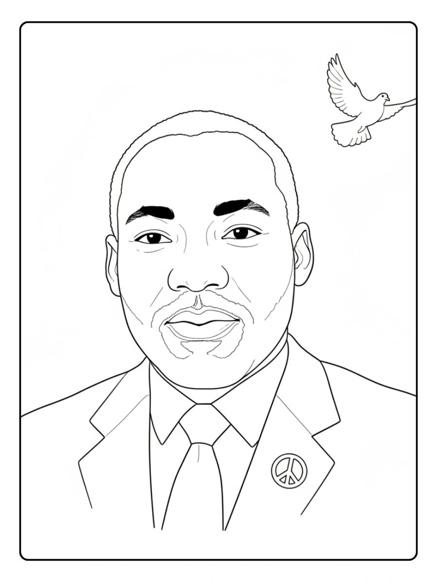 Martin Luther King Coloring Pages – Portrait