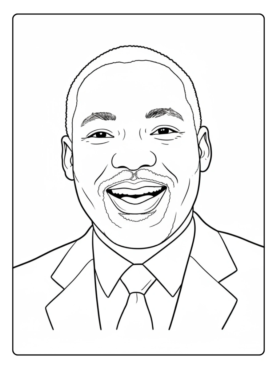 Martin Luther King Coloring Pages – Smiling MLK