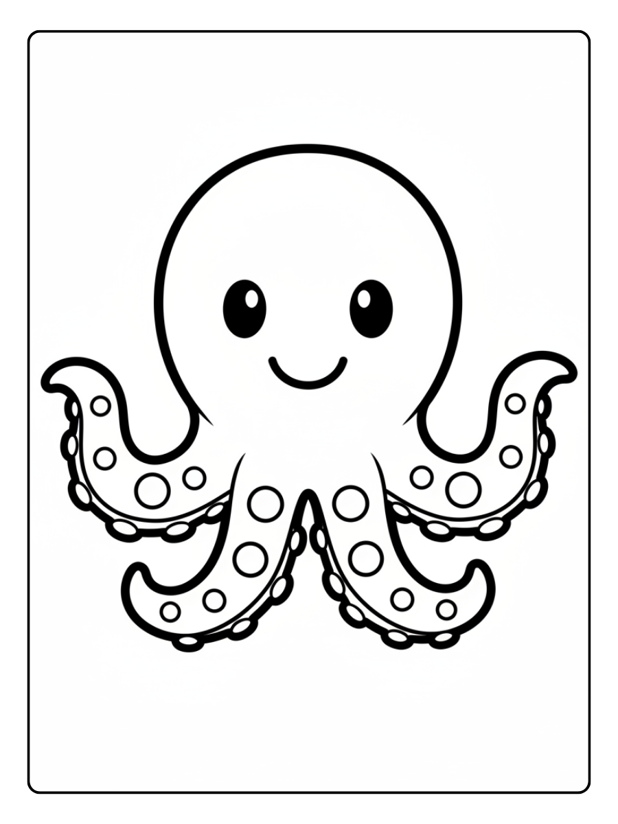 Octopus Coloring Pages – Easy Octopus for Toddlers